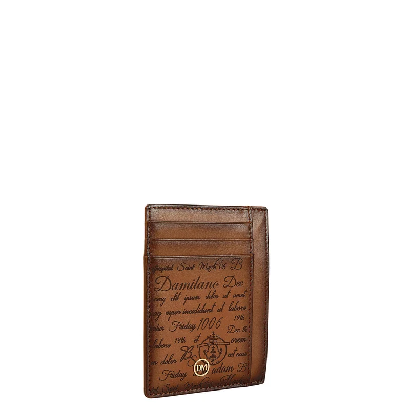 دا ميلانو 9 Slots Leather Card Case - Cognac